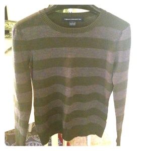 French Connection green & grey striped sweater